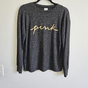 Pink Victoria's Secret Gray Long Sleeve Top Size XS